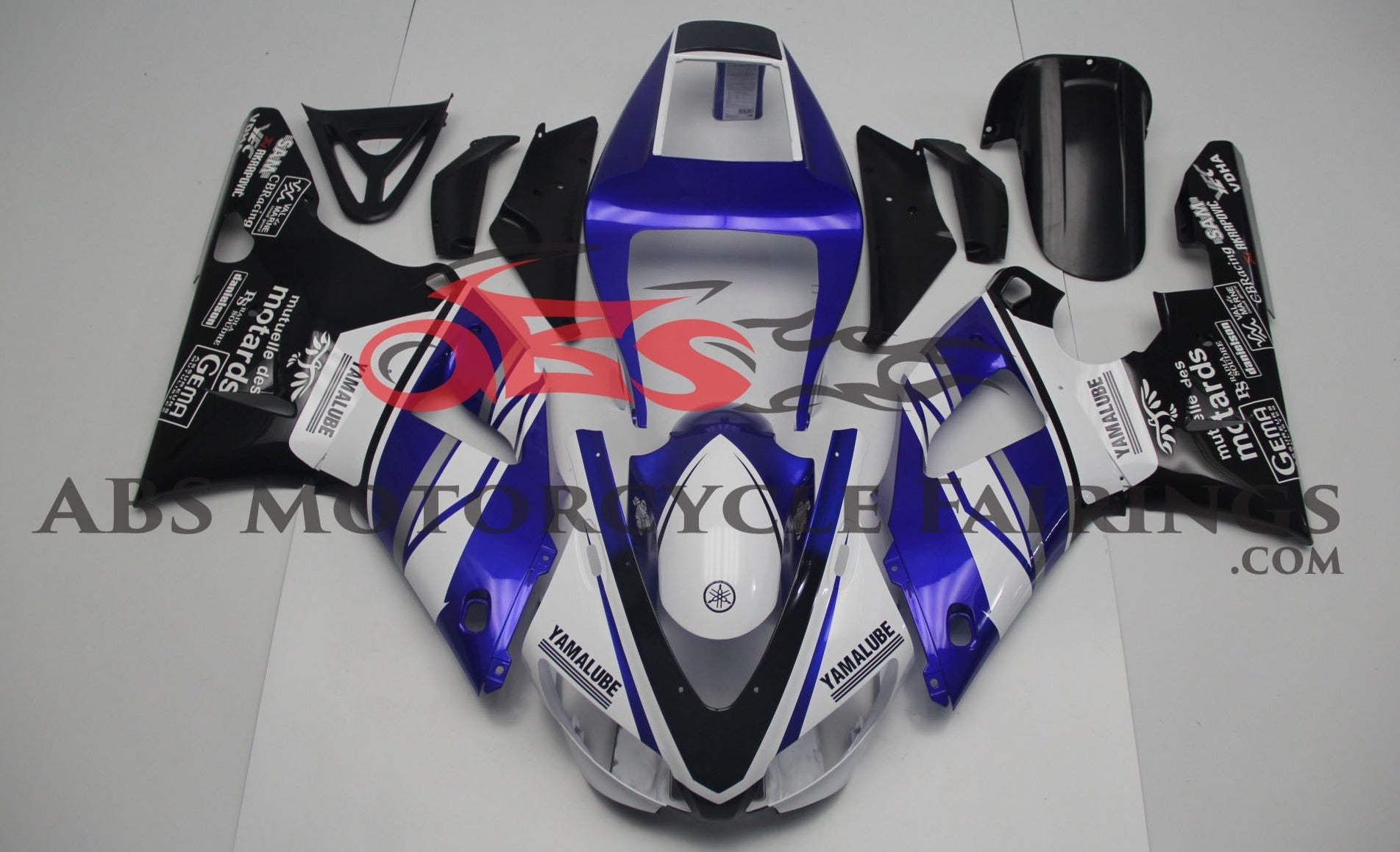 Yamaha YZF-R1 Fairings (1998-1999) Blue, White, Black Yamalube at KingsMotorcycleFairings.com