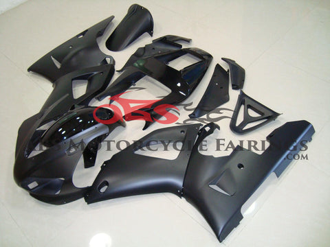 Yamaha YZF-R1 Fairings (1998-1999) Matte Black, Gloss Black at KingsMotorcycleFairings.com