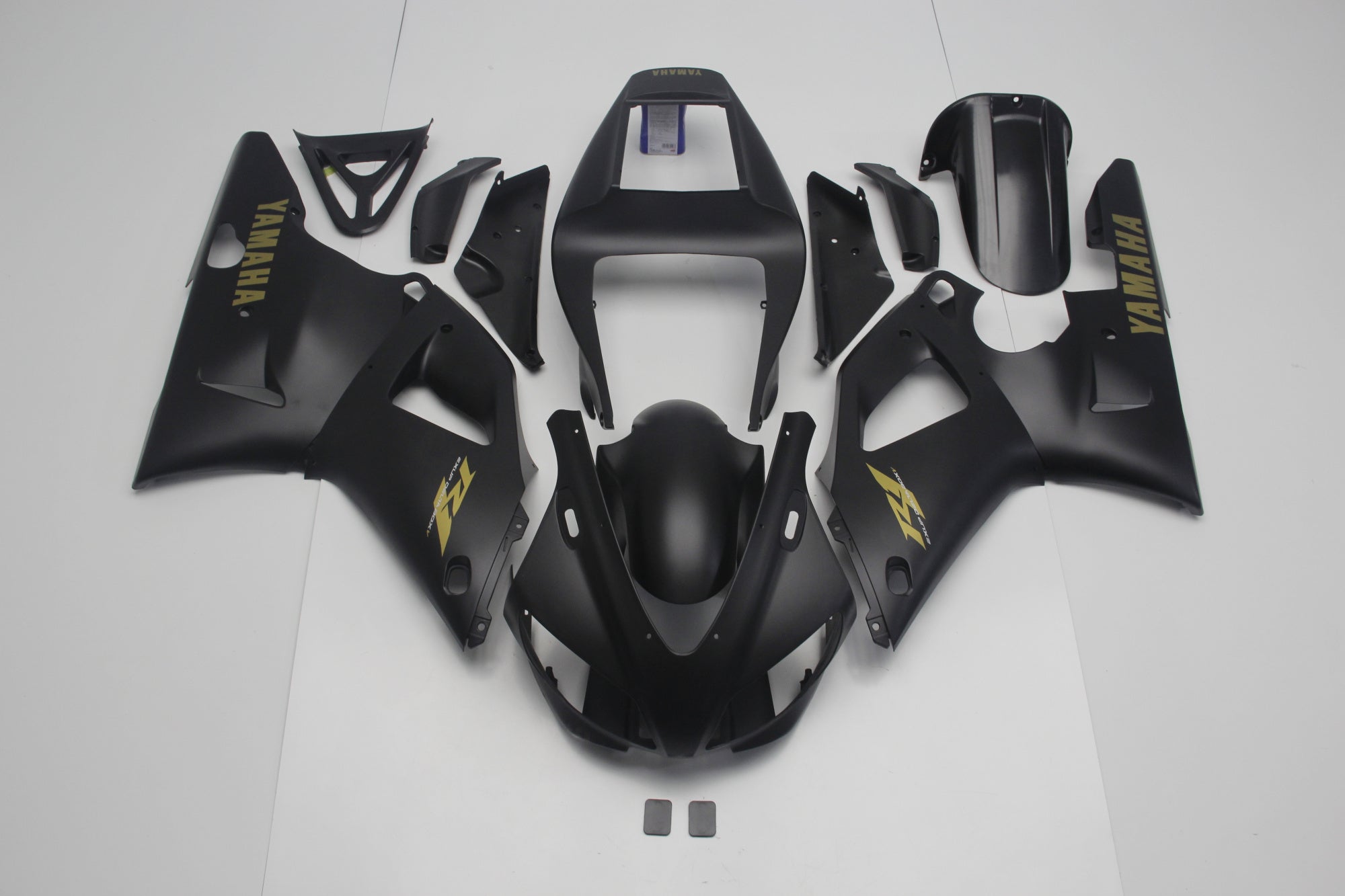 Yamaha R1 Fairings (1998-1999) Matte Black, Gold | Kings – Kings ...