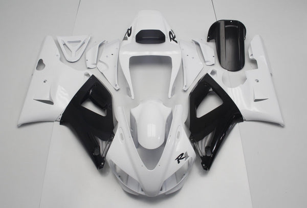 Yamaha YZF-R1 Fairings (1998-1999) White, Black at KingsMotorcycleFairings.com