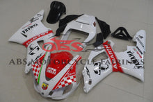 Yamaha YZF-R1 Fairings (1998-1999) White, Red Abarth at KingsMotorcycleFairings.com
