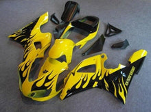 Yamaha YZF-R1 Fairings (1998-1999) Yellow, Black Flame at KingsMotorcycleFairings.com