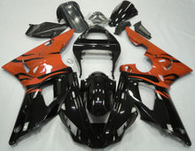 Yamaha YZF-R1 Fairings (2000-2001) Black, Orange Flame at KingsMotorcycleFairings.com