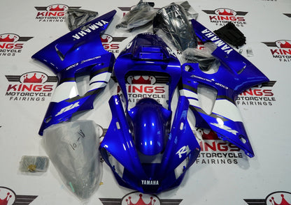 Yamaha YZF-R1 Fairings (2000-2001) Blue, White at KingsMotorcycleFairings.com