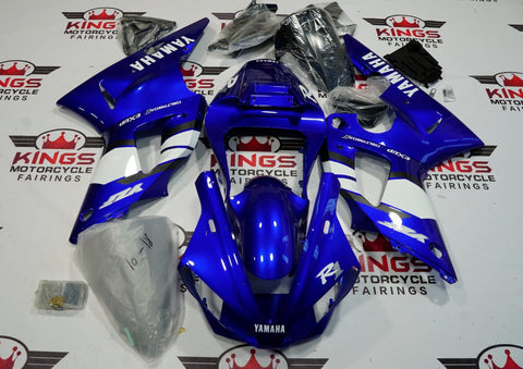 Yamaha YZF-R1 Fairings (2000-2001) Blue, White at KingsMotorcycleFairings.com