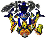 Yamaha YZF-R1 Fairings (2020-2025) Blue, Yellow, Orange Tribal Sun at KingsMotorcycleFairings.com