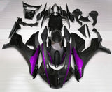 Yamaha YZF-R1 Fairings (2020-2025) Faux Carbon Fiber, Purple Stripe at KingsMotorcycleFairings.com