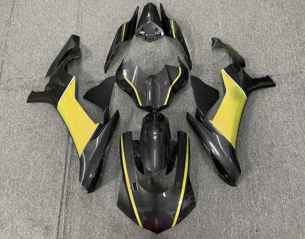 Yamaha YZF-R1 Fairings (2020-2025) Faux Carbon Fiber, Yellow at KingsMotorcycleFairings.com