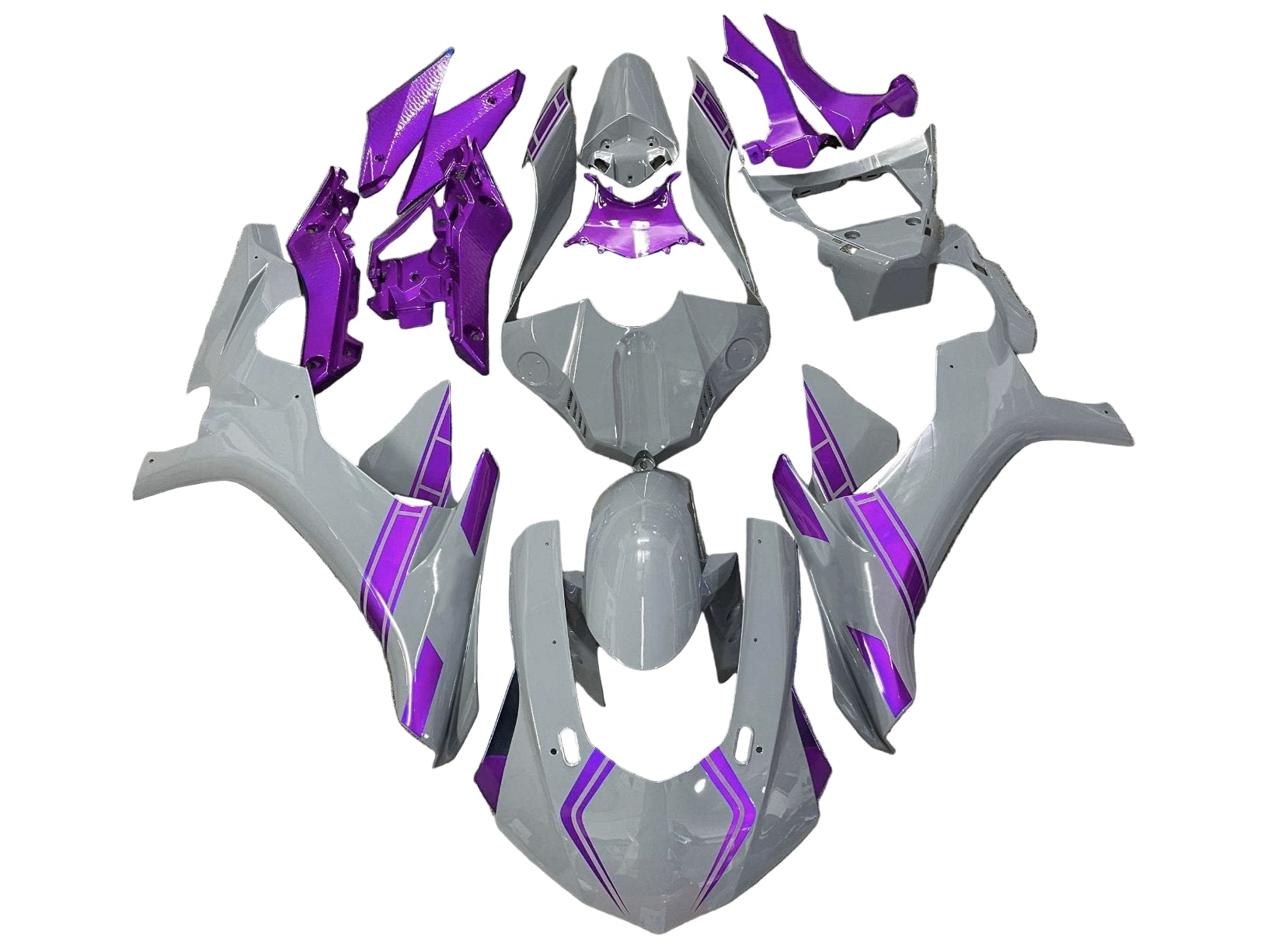 Yamaha YZF-R1 Fairings (2020-2025) Nardo Gray, Purple at KingsMotorcycleFairings.com