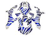 Yamaha YZF-R1 Fairings (2020-2025) White, Blue Zebra at KingsMotorcycleFairings.com