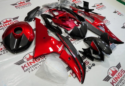 Yamaha YZF-R6 (2008-2016) Faux Carbon Fiber, Candy Red Fairings at KingsMotorcycleFairings.com