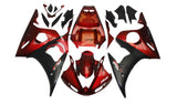 Yamaha YZF-R6 Fairings (2003-2004) Dark Candy Red, Matte Black at KingsMotorcycleFairings.com