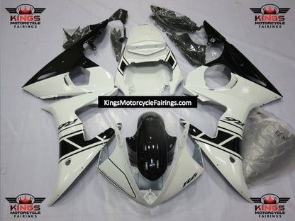 Yamaha YZF-R6 Fairings (2003-2004) White, Black at KingsMotorcycleFairings.com