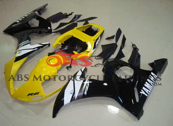 Yamaha YZF-R6 Fairings (2003-2004) Yellow, Black, White, Silver at KingsMotorcycleFairings.com