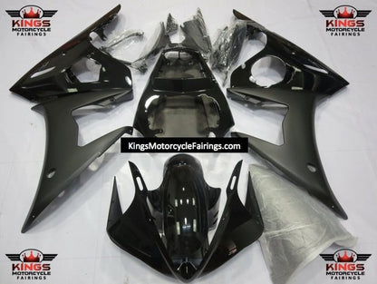 Yamaha YZF-R6 Fairings (2005) Gloss Black, Matte Black at KingsMotorcycleFairings.com