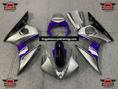 Yamaha YZF-R6 Fairings (2005) Silver, Purple, Black, White at KingsMotorcycleFairings.com