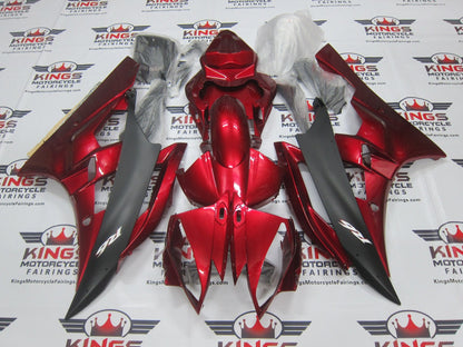 Yamaha YZF-R6 Fairings (2006-2007) Candy Red, Matte Black at KingsMotorcycleFairings.com