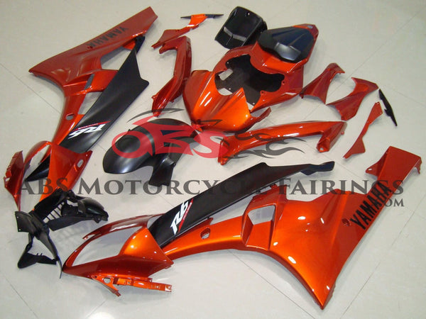 Yamaha YZF-R6 Fairings (2006-2007) Orange, Matte Black at KingsMotorcycleFairings.com