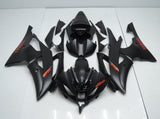 Yamaha YZF-R6 Fairings (2008-2016) Matte Black, Red at KingsMotorcycleFairings.com