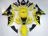 Black and Yellow Flames Fairing Kit for a 2008, 2009, 2010, 2011, 2012, 2013, 2014, 2015 & 2016 Yamaha YZF-R6 motorcycle