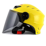 Yellow Half Face Motorcycle Helmet with Large Black Visor is brought to you by KingsMotorcycleFairings.com