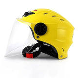 Yellow Half Face Motorcycle Helmet with Large Clear Visor is brought to you by KingsMotorcycleFairings.com