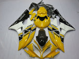 Dark Yellow, White and Black Fairing Kit for a 2006 & 2007 Yamaha YZF-R6 motorcycle
