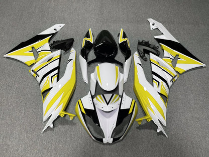 White, Yellow and Black Fairing Kit for a 2009, 2010, 2011 & 2012 Kawasaki Ninja ZX-6R 636 motorcycle