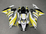 White, Yellow and Black Fairing Kit for a 2009, 2010, 2011 & 2012 Kawasaki Ninja ZX-6R 636 motorcycle