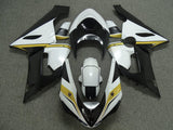 White, Black and Yellow Fairing Kit for a 2005 & 2006 Kawasaki ZX-6R 636 motorcycle