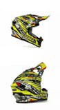 Yellow, Black, Red & White Zebra Dirt Bike Motorcycle Helmet - KingsMotorcycleFairings.com