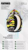 Yellow, Black, Red & White Zebra Dirt Bike Motorcycle Helmet - KingsMotorcycleFairings.com