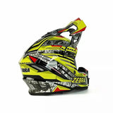 Yellow, Black, Red & White Zebra Dirt Bike Motorcycle Helmet - KingsMotorcycleFairings.com