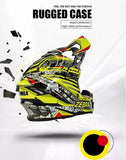 Yellow, Black, Red & White Zebra Dirt Bike Motorcycle Helmet - KingsMotorcycleFairings.com