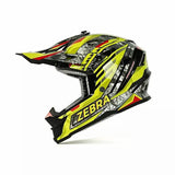Yellow, Black, Red & White Zebra Dirt Bike Motorcycle Helmet - KingsMotorcycleFairings.com