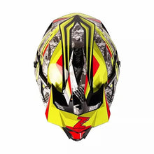 Yellow, Black, Red & White Zebra Dirt Bike Motorcycle Helmet - KingsMotorcycleFairings.com