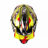 Yellow, Black, Red & White Zebra Dirt Bike Motorcycle Helmet - KingsMotorcycleFairings.com