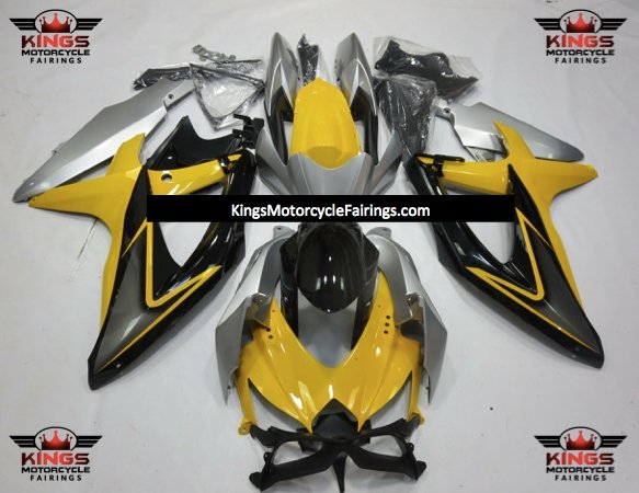 Suzuki GSXR750 Fairings (2008-2010) Yellow, Black, Silver, Gray from KingsMotorcycleFairings.com