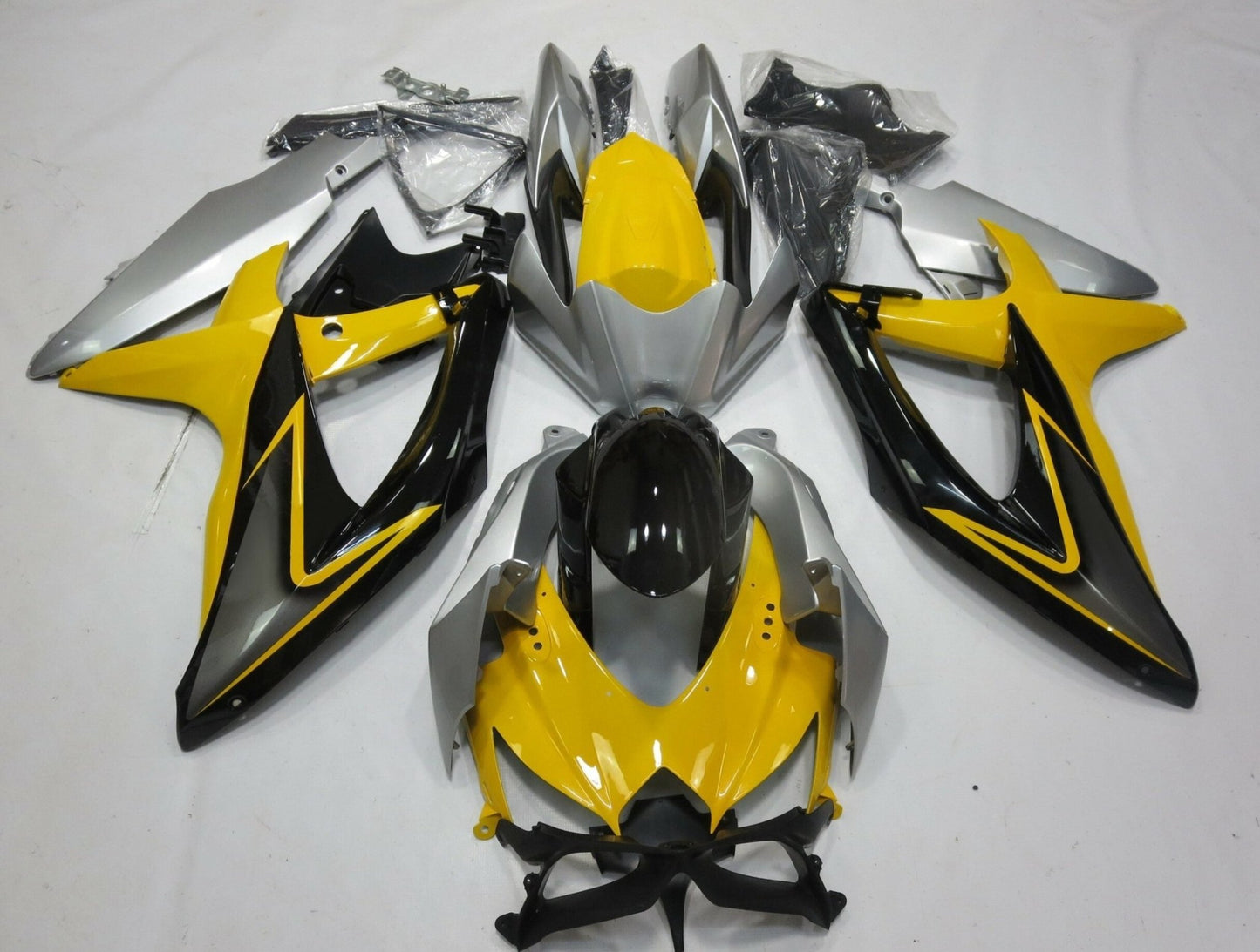 Suzuki GSXR750 Fairings (2008-2010) Yellow, Black, Silver, Gray at KingsMotorcycleFairings.com