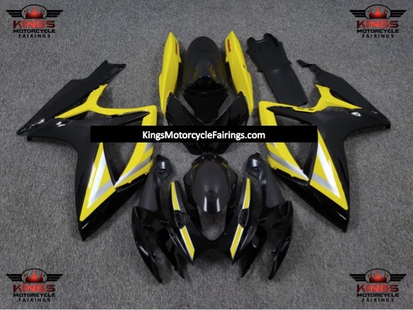 Suzuki GSXR600 (2006-2007) Yellow, Black & Silver Fairings