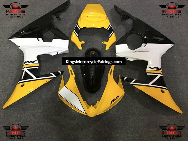 Yamaha YZF-R6 (2005) Yellow, Black & White Fairings | Kings