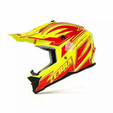 Yellow and Red Zebra Dirt Bike Motorcycle Helmet is brought to you by Kings Motorcycle Fairings - KingsMotorcycleFairings.com