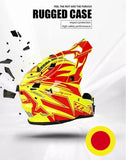 Yellow and Red Zebra Dirt Bike Motorcycle Helmet is brought to you by Kings Motorcycle Fairings - KingsMotorcycleFairings.com