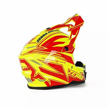 Yellow and Red Zebra Dirt Bike Motorcycle Helmet is brought to you by Kings Motorcycle Fairings - KingsMotorcycleFairings.com