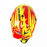 Yellow and Red Zebra Dirt Bike Motorcycle Helmet is brought to you by Kings Motorcycle Fairings - KingsMotorcycleFairings.com