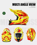 Yellow and Red Zebra Dirt Bike Motorcycle Helmet is brought to you by Kings Motorcycle Fairings - KingsMotorcycleFairings.com