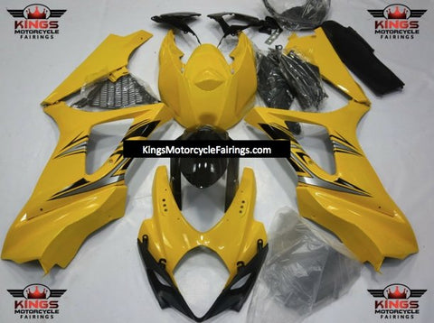 Suzuki GSXR1000 (2007-2008) Yellow, Silver & Black Fairings