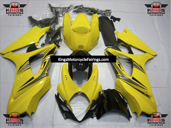 Suzuki GSXR1000 (2007-2008) Yellow, Black & Silver Fairings