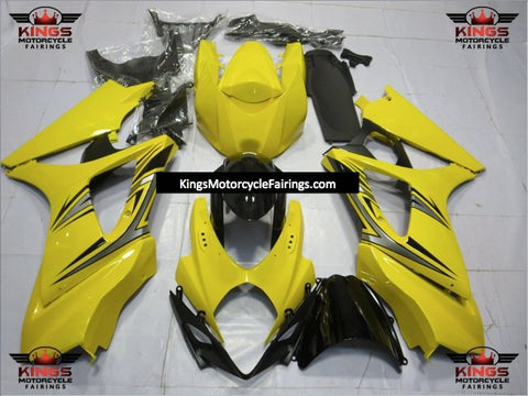 Suzuki GSXR1000 (2007-2008) Yellow, Black & Silver Fairings