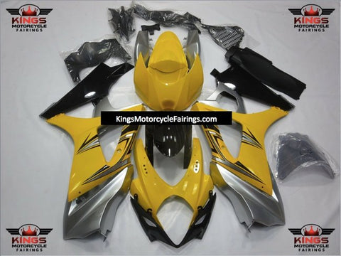 Suzuki GSXR1000 (2007-2008) Yellow, Silver & Black Fairings